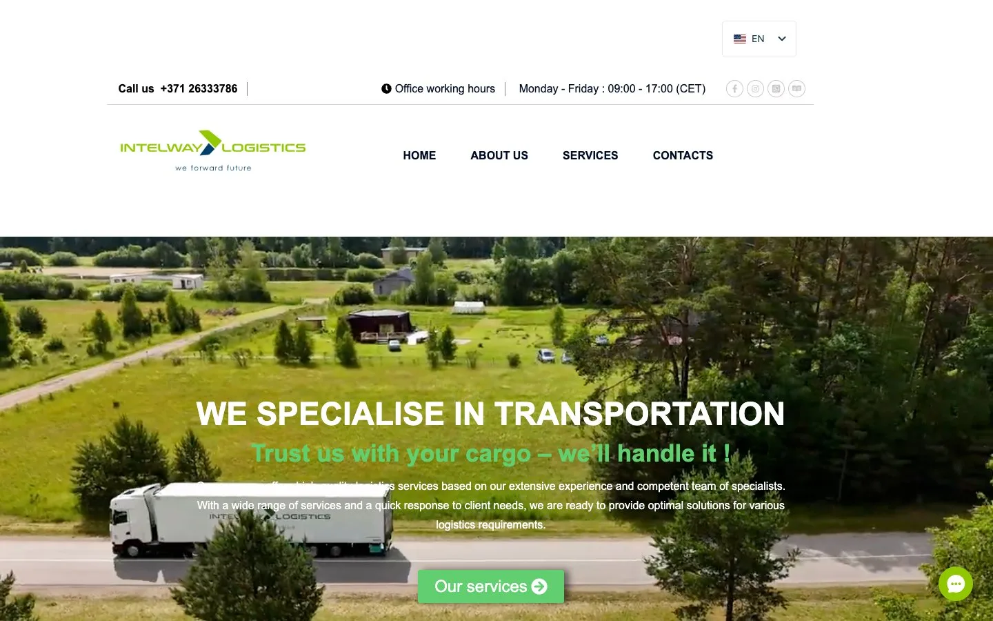 Intelway Logistics: loģistikas uzņēmuma vietne četrās valodās